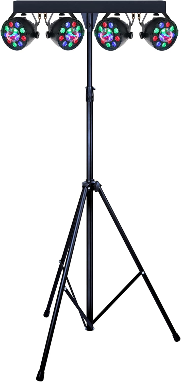 LED Verlichtingsset – Disco Verlichting – Partybar – PAR Spots – Lichtset – Zwart – Sound-Active Modus – DMX-Besturing