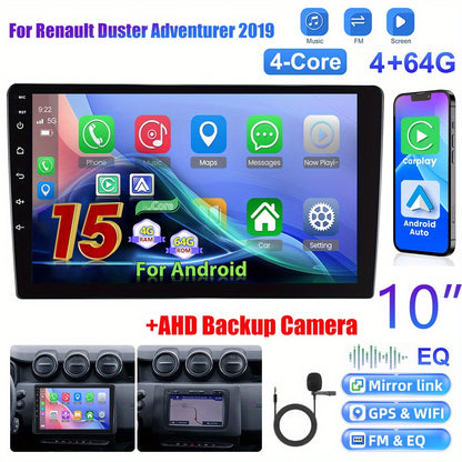 Autoradio – Car Stereo – Auto Radio – Multimedia Radio – 1-DIN Radio – 10 Inch 1080P Touchscreen – Android 15 Wireless Bluetooth Met Achteruitrijcamera & 32-Band Equalizer