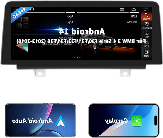 Android 14 Autoradio – Multimediasysteem – Carplay Systeem – Android Auto Unit – Touchscreen Stereo – 10,25 Inch HD Scherm – Draadloze CarPlay & 4G Wi-Fi Connectivity - QUORE