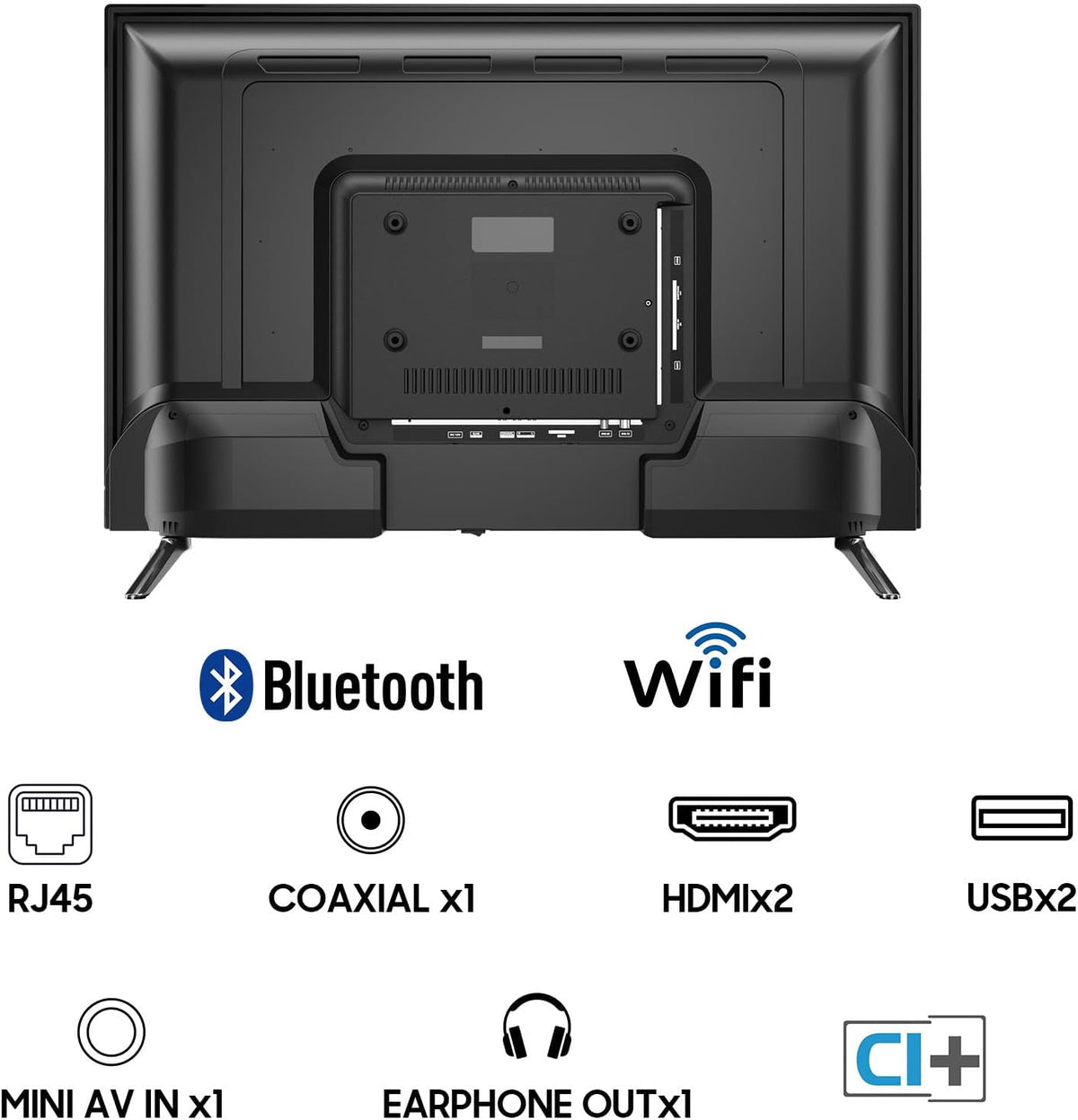 SYLVOX 40 inch Smart Google TV 12V Televisie LED 1080P|10-32V|HbbTV|DVB-T2-S2|Handy op TV,Afstandsbediening met spraakbediening,voor campers, woonkamer, voertuig Smart TV
