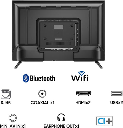 SYLVOX 40 inch Smart Google TV 12V Televisie LED 1080P|10-32V|HbbTV|DVB-T2-S2|Handy op TV,Afstandsbediening met spraakbediening,voor campers, woonkamer, voertuig Smart TV
