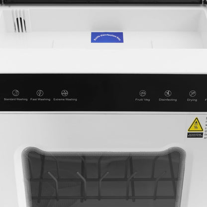 Freestanding dishwasher 1100W 52dB Table dishwasher 220V Multi-function touch screen dishwasher 360° double spray arms Freestanding table dishwasher 4-6 place settings