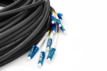 DIGITUS glasvezel breakout kabel - OS2-12 vezels 100 m - LC/UPC naar LC/UPC male - singlemode SM G.657.A1 9/125µ - glasvezelkabel, netwerkkabel, ethernetkabel - zwart
