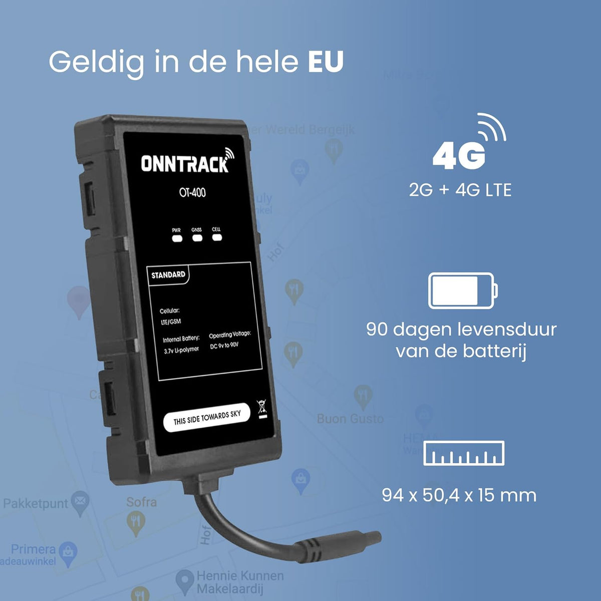 400 GPS-tracker | Ingebouwde tracker | Levenslang gratis tracking | Tracker voor auto | Peilzender | Werkt zonder abonnement
