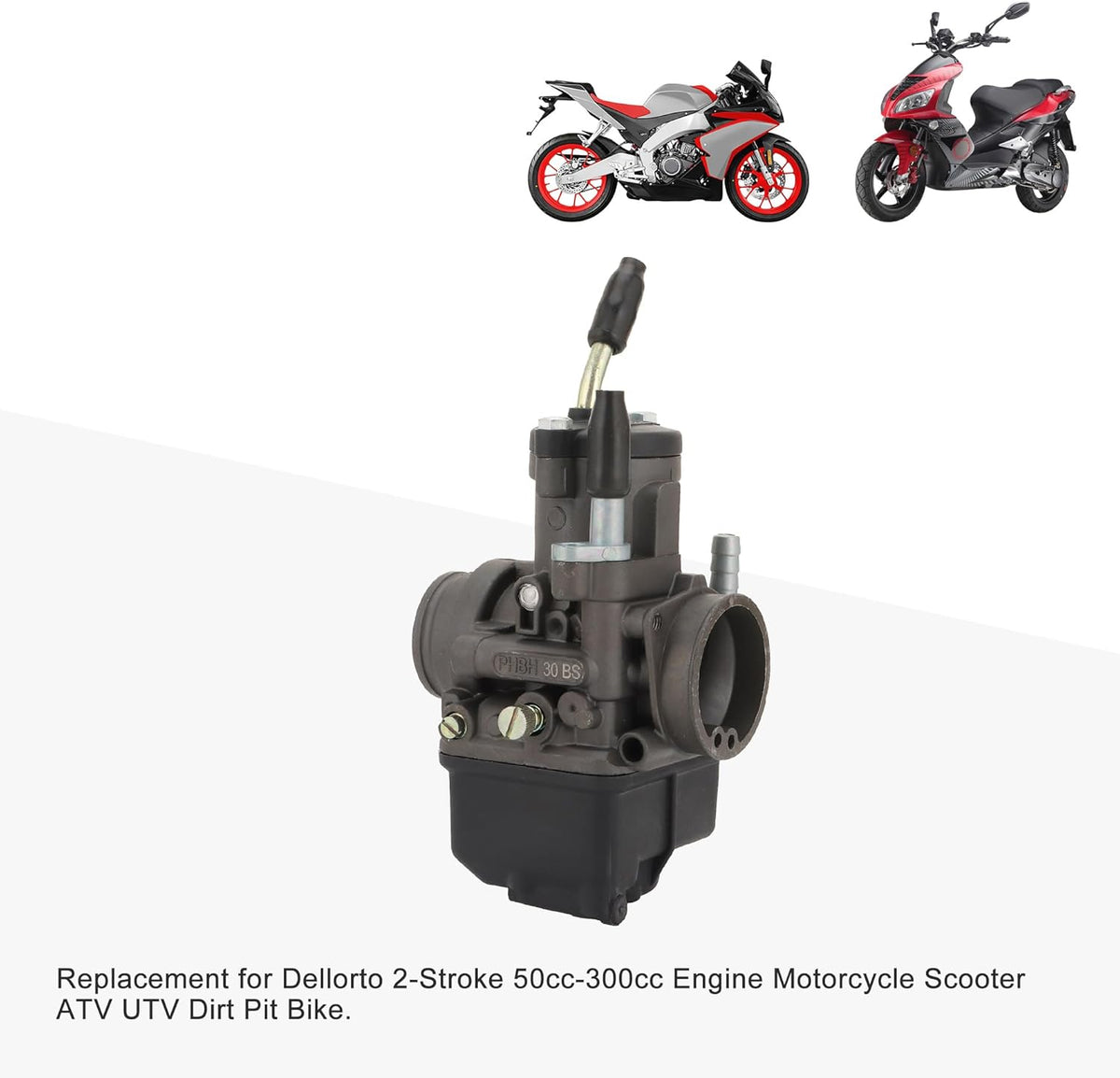GOOFIT 30mm Carburator Phbl 30bs Vervanging voor Dellorto 2-Stroke 50-300cc Engine Scooter ATV UTV Dirt Pit Bike