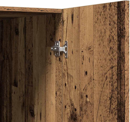 Wasmachinekast – Wasruimte Kast – Badkamerkast – Bijkeukenkast – Opbergkast – Oud Hout Kleur – 2 Deuren – Vochtbestendig & Duurzaam