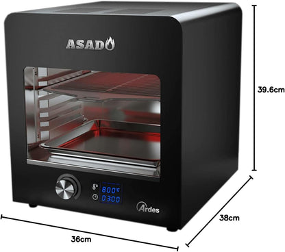 ARDES - ARBEEF01 Grillpan oven Grill Beefer infrarood Asado - Professionele elektrische grillpan om te koken - Cool Touch wandgrill - grillpan met 6 legplanken, compact en multifunctioneel