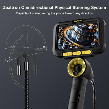 360° scharnierende camera met joystick, monitor 5 inch, dunne sonde 6,2 mm, flexibele kabel 1,5 m voor endoscoop - dubbele accu
