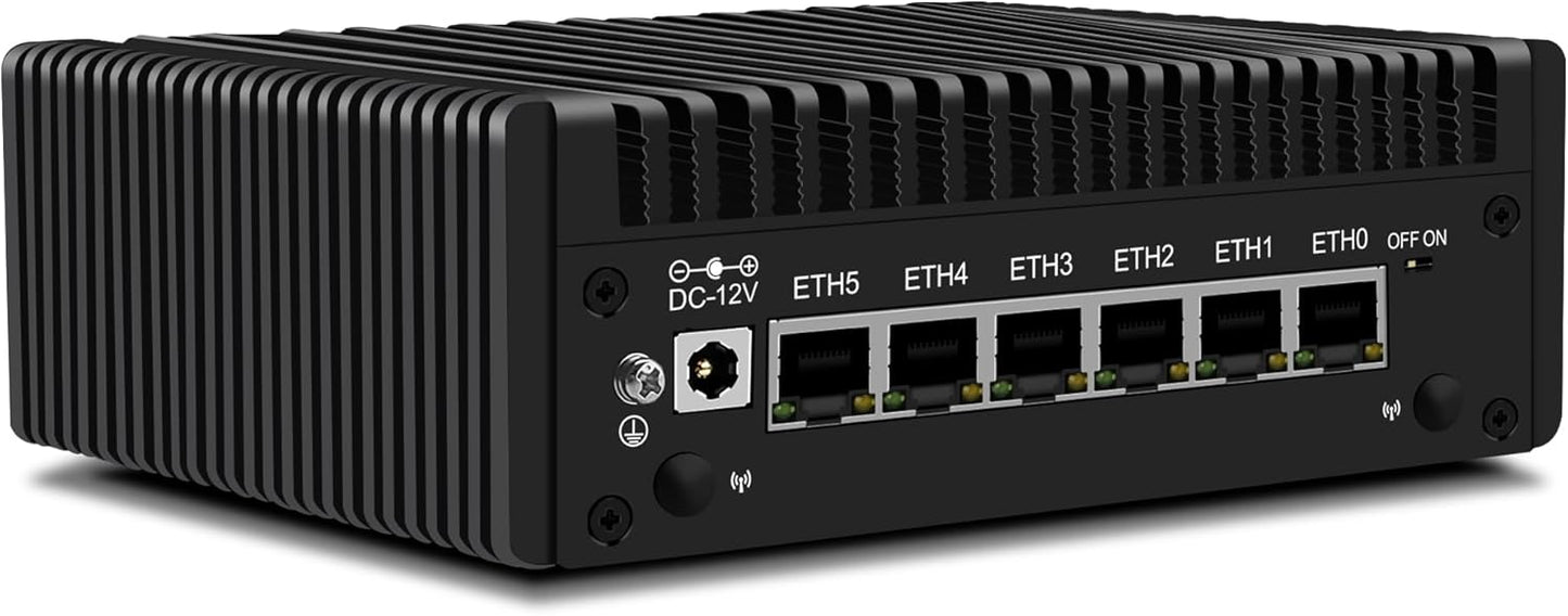 Mini PC N150 (Upgraded N100) Firewall Appliance, OPNsense Mini Computer with 6 Port i226-V 2.5GbE LAN, F5 Fanless Micro PC DDR5 8GB RAM 128GB NVMe SSD, USB Type-C, 3-Display
