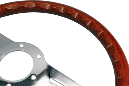 Sportief Houten Stuur – Stuurwiel – Sportstuur – Auto Stuur – Race Stuur – 350 mm Diameter – Nardi-Type Bevestiging