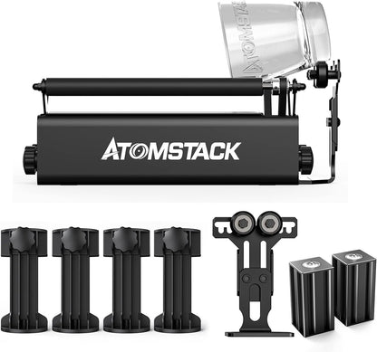 Laserrotatieroller – Rotatiemodule Voor Lasergraveermachine – Graveerroller – Y-As Rotatiewals – Roterende Roller Voor Cilindrische Objecten – 360° Gravure – 8 Instelbare Diameters Van 4 Tot 100 Mm