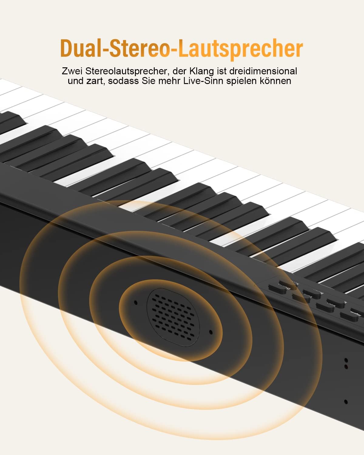 Digitale piano – Elektrische piano – Elektronisch toetsenbord – E-piano – Pianotoetsenbord – 88 halfgewogen toetsen – MIDI en Bluetooth