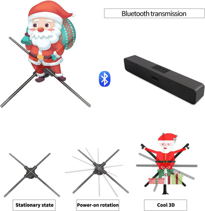 Missyou 3D Hologram Ventilator 70cm met WiFi, Bluetooth, APP-bediening, 832 LED's, Afstandsbediening, Timerfunctie, Geschikt voor Beurs en Reclame Displays, Inclusief 700 Video's