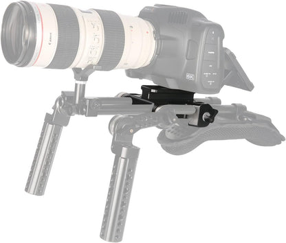 Multifunctionele camera-basisplaat met 15 mm stangrailklem, NICEYRIG universele camera-grondplaat met 2 Arri standaardversnellingen en 15 mm railbevestiging voor DSLR-installatiesysteem-513