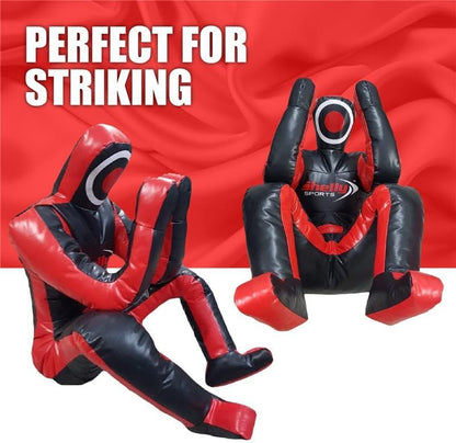 Shelly MMA Grappling Dummy Zelfverdediging Training Judo Bokszak Dummy BJJ Worstelen Zitten Defensieve Positie Braziliaanse JIU Jitsu Inzending Vinyl Stof Dummy 170cm ONGEVULD