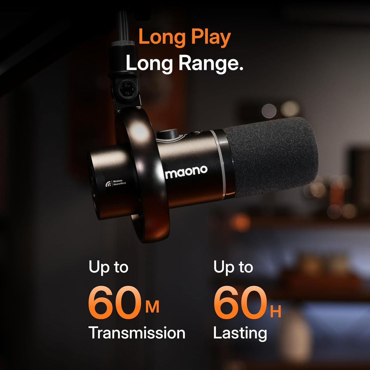 MAONO PD200W hybride draadloze podcast-microfoon voor pc, XLR-USB-dynamische microfoonset met arm, software, ruisonderdrukking, voor zangopnames, streaming, inhoud maken, thuisstudio, voice-over