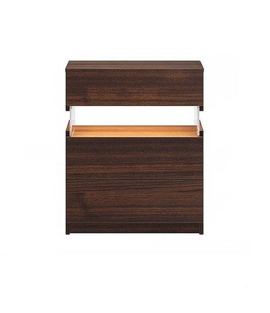 Nachtkastje met LED - Kast - Tafel - Slaapkamerdecoratie - Opbergruimte - 60 cm x 37 cm x 50 cm - Rood