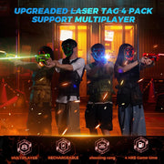 Laser Tag - Laser Guns - Lasergame - Oplaadbare - 4 Spelers - met Oplaadstation - GeenVesten Nodig - Infrarood Laserpistolen - Data Display - voor Kinderen - Tieners - Volwassenen - Familie Groepsactiviteit Spel