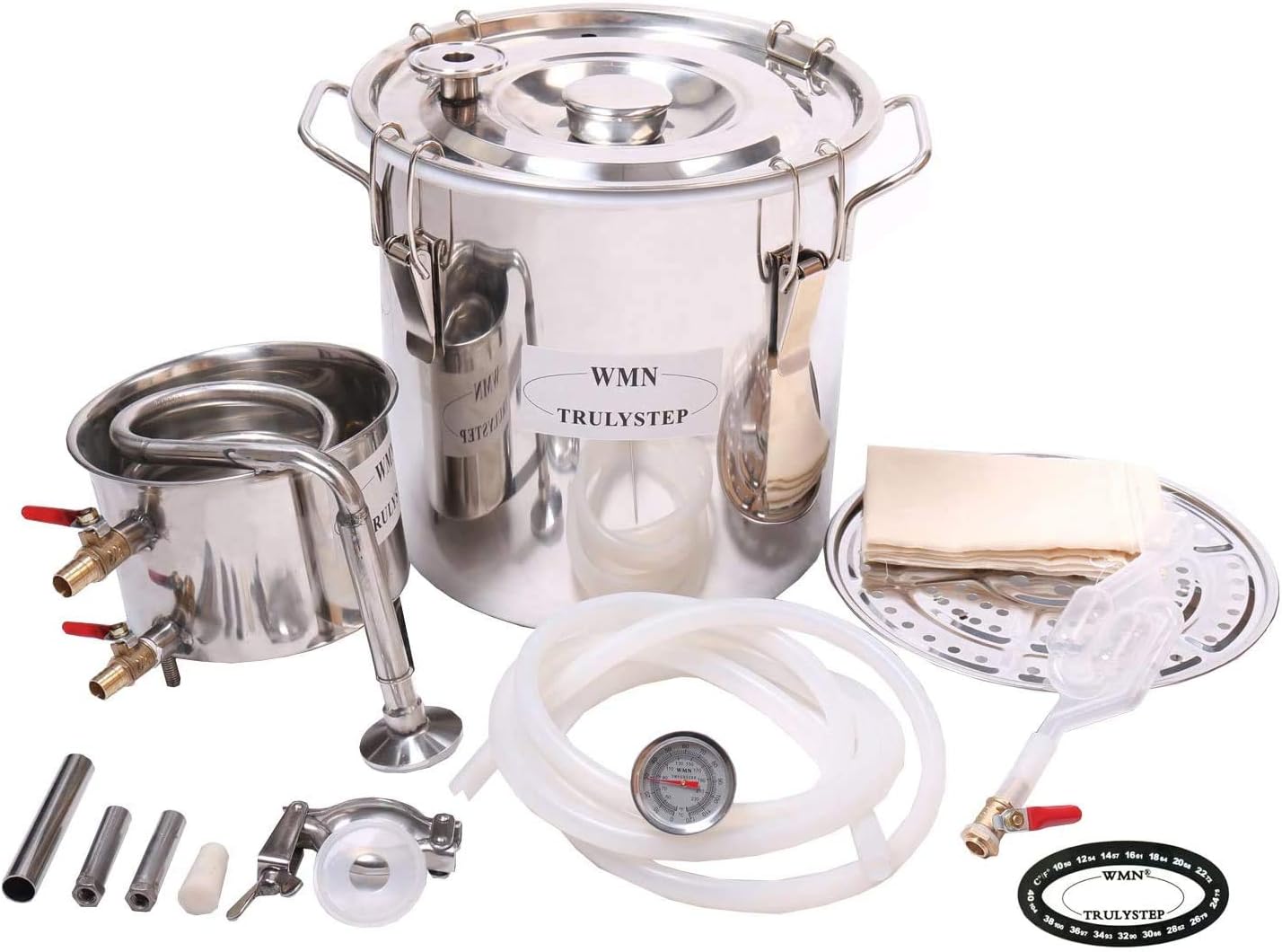 Distilleerset – Alcohol Still – Moonshine Ketel – Wijnmakerij Kit – Fermentatieset – Roestvrijstaal – 12 Liter Inhoud – Ingebouwde Thermometer - QUORE