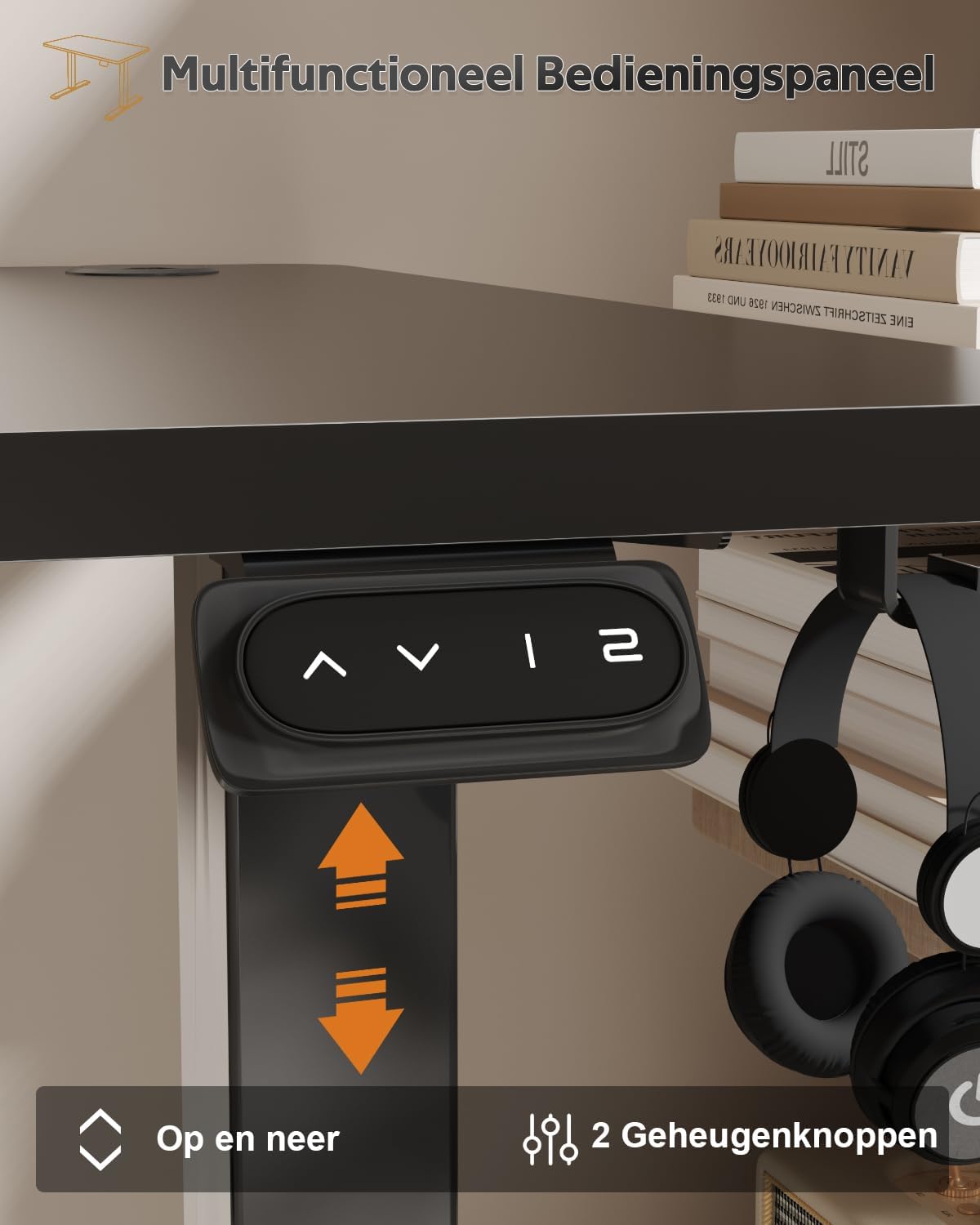 Devoko Electric Height Adjustable Desk, 160 x 60cm, Standing Desk with Memory, Computer Desk, Sit-Stand Desk, for Work, Study, Black
