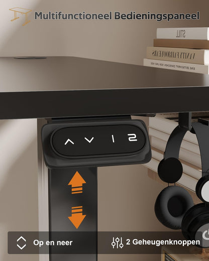 Devoko Electric Height Adjustable Desk, 160 x 60cm, Standing Desk with Memory, Computer Desk, Sit-Stand Desk, for Work, Study, Black