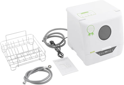 Mini-vaatwasser – Tafelmodel Vaatwasser – Compacte Afwasmachine – Kleine Vaatwasser – Elektrische Mini Vaatwasser – 4 Wasprogramma’s – 800W Vermogen – LED Display – IPX1 Waterdicht