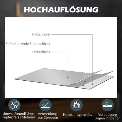LED Badkamerspiegel – Spiegel – Wandspiegel – Vergrotende Spiegel – Make-up Spiegel – 80x60 cm – 3x Vergroting – Anti-Condens Met 3 Lichtkleuren - QUORE