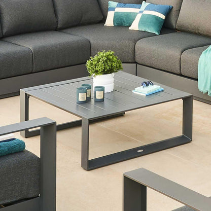 Hespéride Salontafel voor de tuin, vierkant, grafiet