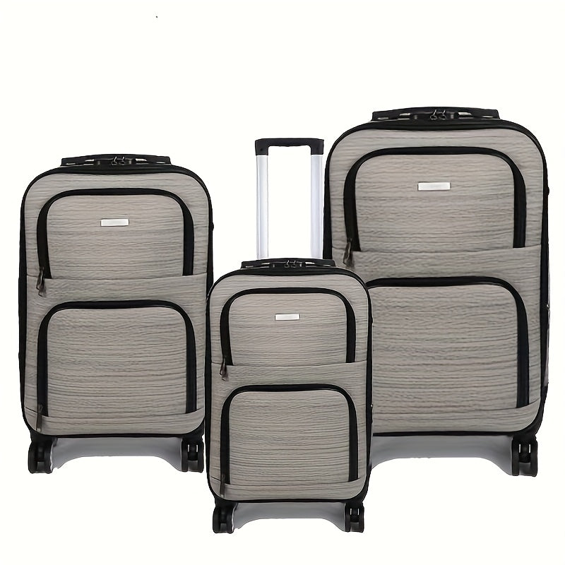 Kofferset – Reiskoffer Set – Hardcase Koffers – Trolley Bagage – Spinner Wielen – Lichtgrijs – TSA Slot – 20% Uitbreidbaar