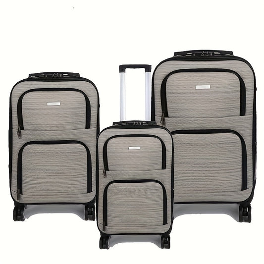 Kofferset – Reiskoffer Set – Hardcase Koffers – Trolley Bagage – Spinner Wielen – Lichtgrijs – TSA Slot – 20% Uitbreidbaar