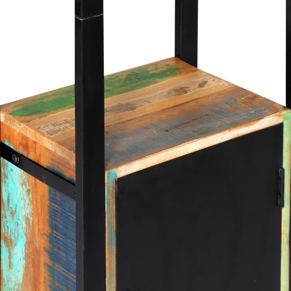 Boekenkast – Boekenrek – Opbergkast – Vakkenkast – Kast – Gerecycled Massief Hout – 3 Planken Met 1 Deur