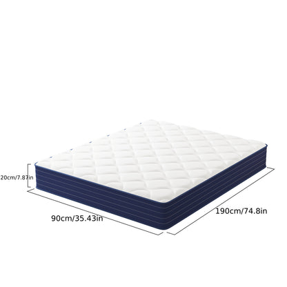 Hybrid Matras – Pocketveren Matras – Schuimmatras – Matrassen – Slaapmatras – 140x200x25 cm – Medium Stevig – Ademend Polyester Hoes