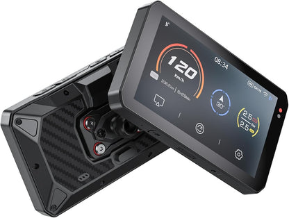 Motorfiets CarPlay Systeem – Android Auto Navigatie – GPS Display – Touchscreen Dashboard – Handschoenmodus Bediening – 5 inch IPS LCD – 60FPS Vloeiende Beelden – IP68 Waterdicht – Siri & Google Assistant Ondersteuning