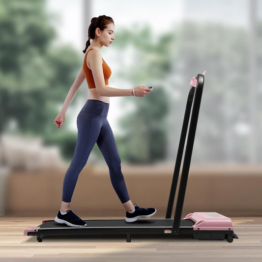 Treadmill Folding Walking Path with Incline and Remote Control, Compact Treadmill for Home, Office, Fitness Equipment - QUORE