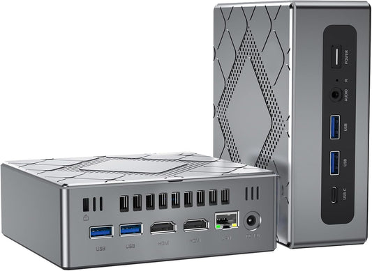 NiPoGi CK10 Mini PC W11 Pro Ιntel Core i5 12600H (12C/16T, 4,5GHz, 18MB cache) Mini Computer Bureau 16GB×2 RAM 3200MHz + 512GB M.2 NVMe SSD, WiFi 6/BT5.2/2*HDMI + VGA Triple 4K UHD Display/Type C/RJ45