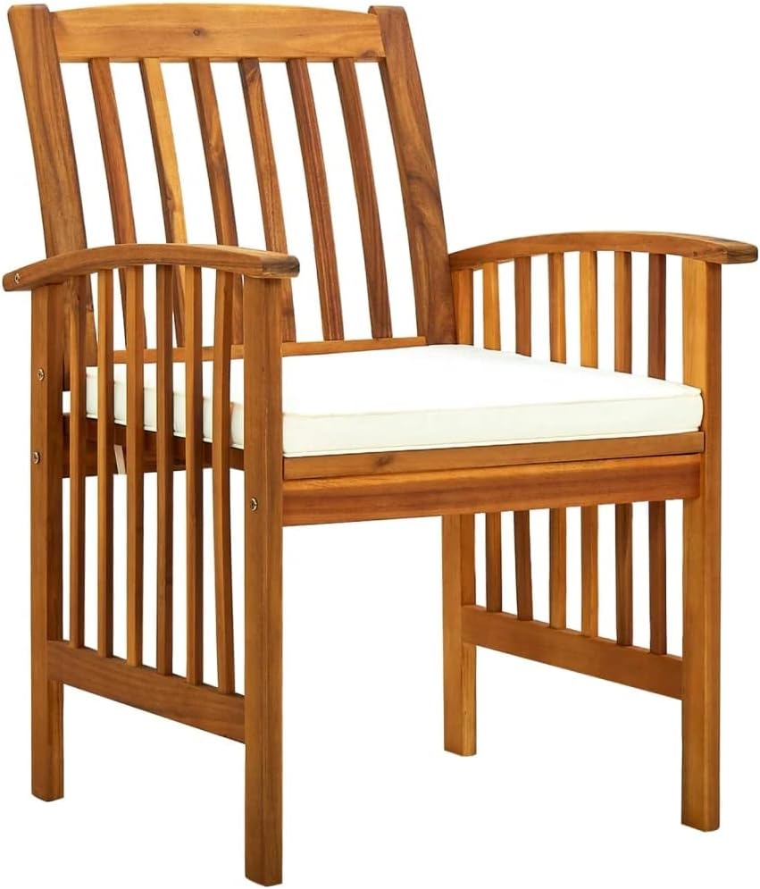 vidaXL Garden chairs 4 pieces with cushions, solid acacia wood - QUORE