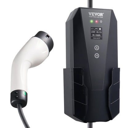 VEVOR draagbare EV-oplader met LCD-scherm 3,68 kW elektrische auto-oplader EV-laadkabel Type 2 (IEC62196) CEE 7/7 Plug 16A 1-fase EV-laadstation 8,6 m Kabellengte IP66 Waterdichte Wallbox