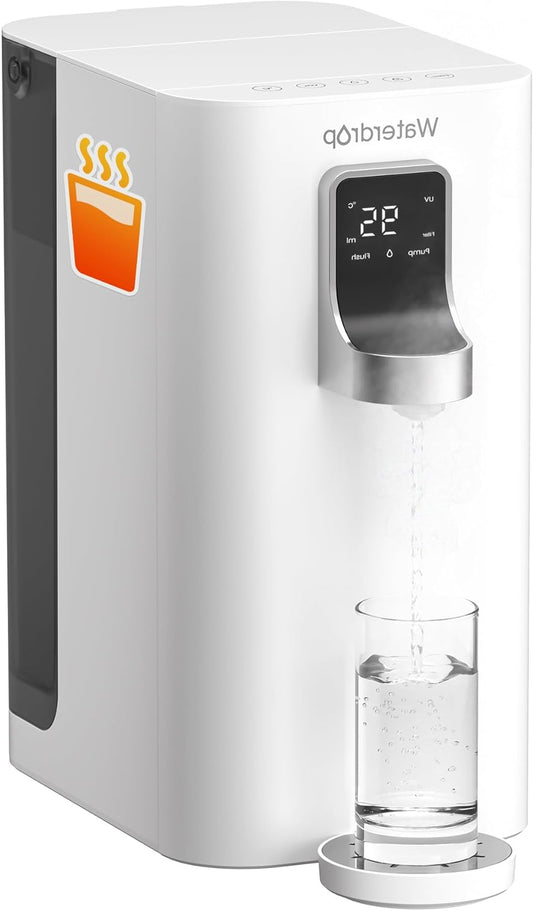 Waterdrop K19-H Reverse Osmosis Water Filter System, Instant Hot Water Dispensers, Portable Without Installation, 4 Temperature Options, Reduces TDS, 5 Stage with UV, WD-K19-H - QUORE
