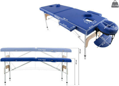Massagetafel – Behandelbank – Massagebank – Behandeltafel – Ligbank – Wit – Inklapbaar – Aluminium Frame
