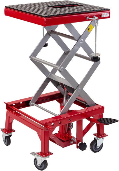 KATSU Motorfiets Hydraulische Schaarlift Motorbike Lift Stand met Wielen 300lbs Max Hefvermogen 161243