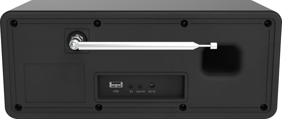 TELESTAR TOP 250 – DAB+/internetradio (stereo, 2 x 10 watt, Bluetooth zender/ontvangstfunctie, USB-opname, noodwaarschuwingssysteem, app-bediening), zwart