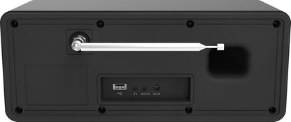 TELESTAR TOP 250 – DAB+/internetradio (stereo, 2 x 10 watt, Bluetooth zender/ontvangstfunctie, USB-opname, noodwaarschuwingssysteem, app-bediening), zwart