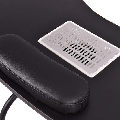 Klaptafel – Manicuretafel – Nageltafel – Nageltafel – Werktafel – Wit Met Zwarte Polssteun – Met Stofzuiger En Opvangzak – Opvouwbaar Met Draagtas