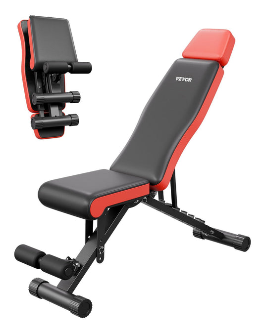 VEVOR Verstelbare halterbank, 260 kg, voor full-body training, krachttraining in de sportschool thuis, voor hoofd en nek en snel inklappen, 1380 x 305 x 430 mm
