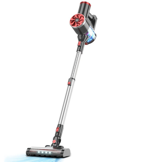 PrettyCare - Stick vacuum cleaner - Cordless vacuum cleaner - 1.2 l capacity - 36 kPa - with LED display for pet hair - Gray