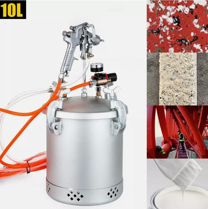 Verfspuit – Verfspuitpistool – Spuitpistool – Verfspuitreservoir – Verfspuit met drukvat – 10 Liter Drukvat – Werkdruk 25-30 PSI