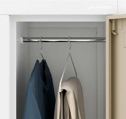 Jan Nowak Spind Metal Cabinet with 6 Compartments, Lockable Cabinet, 185 x 90 x 45 cm, Metal Wardrobe with Ventilation, Clothes Rail, Robust, Social Space Cabinet - QUORE