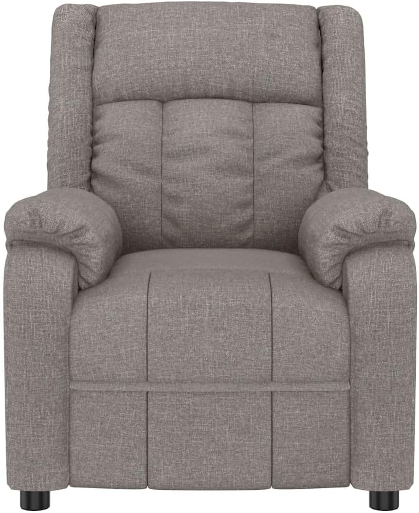 Relaxstoel taupe stof tv-stoel met ligfunctie, enkele ligstoel, relaxstoel voor woonkamer, slaapkamer A2 - QUORE