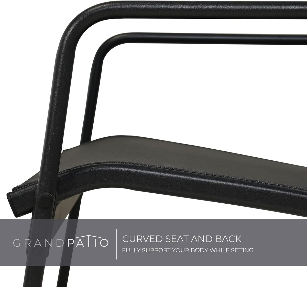 Grand patio Conversatiesets, 4-delig, tuintafel en stoelen, mesh sling Farbic, waterdicht, ademend, tuinmeubelsets voor buiten, achtertuin, zwembad (zwart)