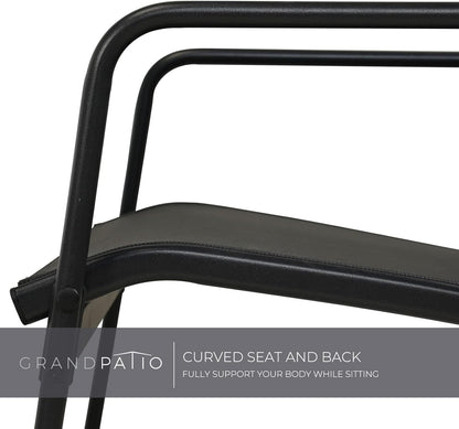 Grand patio Conversatiesets, 4-delig, tuintafel en stoelen, mesh sling Farbic, waterdicht, ademend, tuinmeubelsets voor buiten, achtertuin, zwembad (zwart)